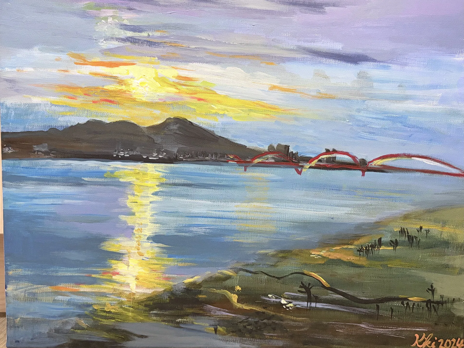 淡水河畔夕陽美景